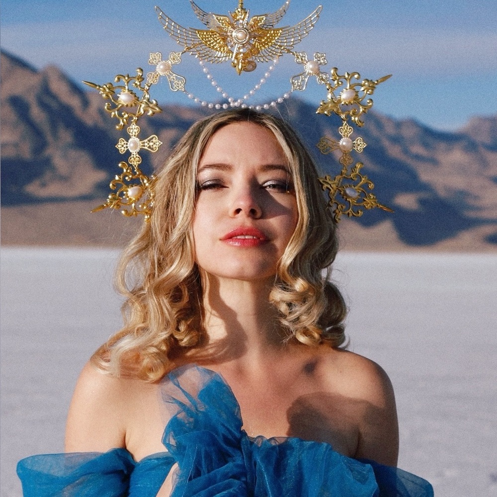 Golden angelic crown headband